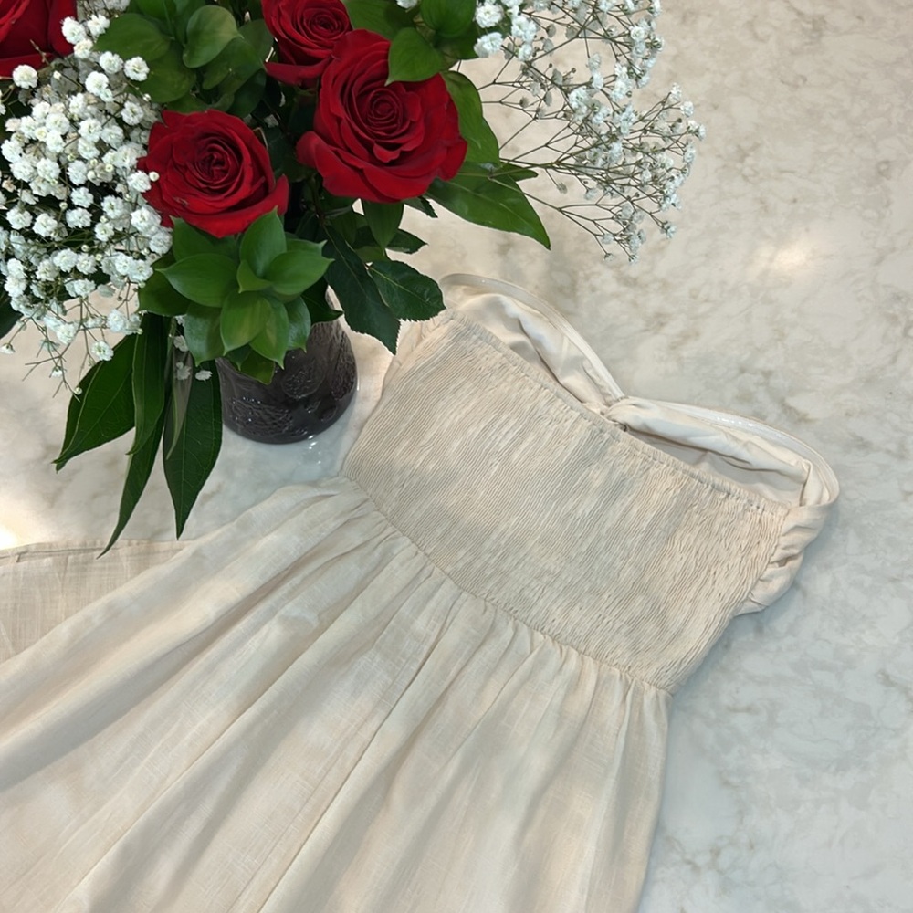 LILLUSORY Linen strapless twist front dress - Picture 7 of 9